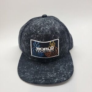 World Industries Snapback Hat Black Acid Wash Flame Boy Wet Willy WI-HT14286AQ